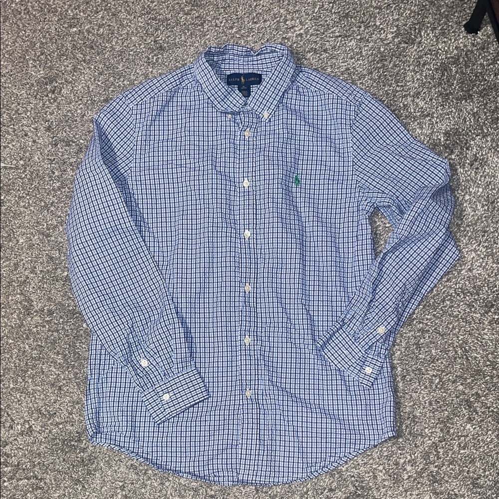 Polo by Ralph Lauren kids XL 18/20 Blue Plaid Shirt